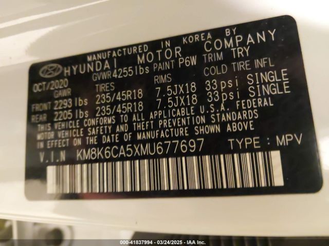 KM8K6CA5XMU677697 Hyundai Kona Night