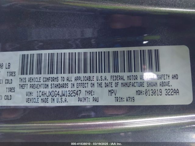 1C4HJXDG4JW132547 Jeep Wrangler Unlimited Sport S 4x4