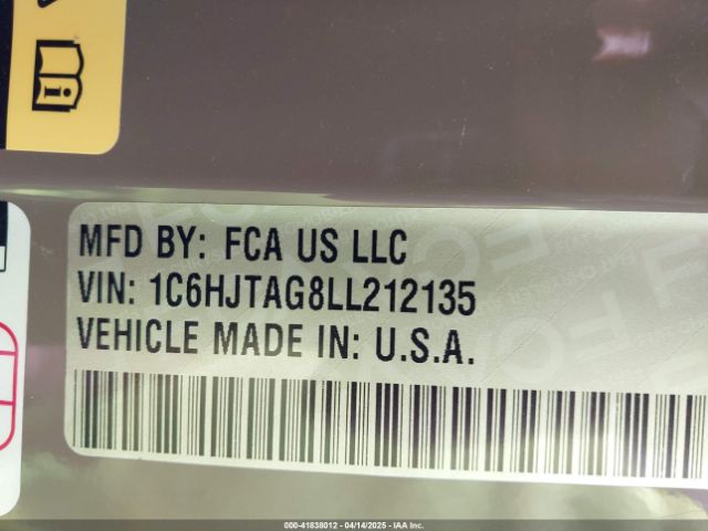 1C6HJTAG8LL212135 Jeep Gladiator Sport S 4x4