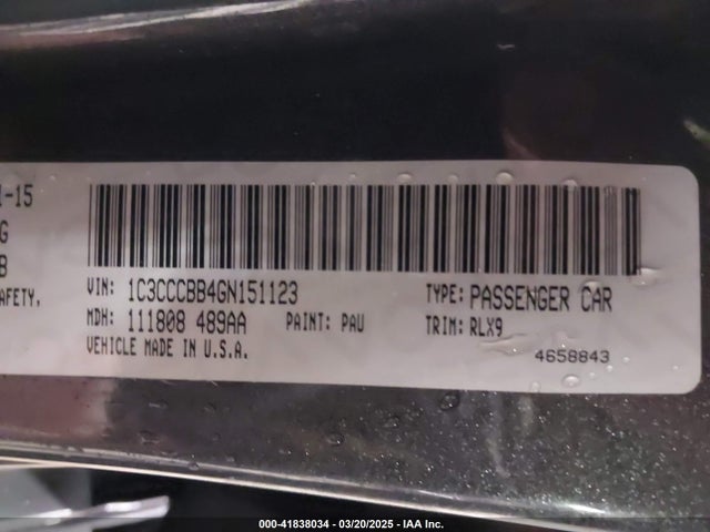 Chrysler 200 S 2016 1C3CCCBB4GN151123 Image 9