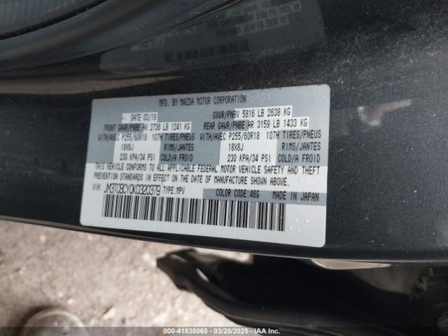 JM3TCBCY0K0320379 Mazda Cx-9 Touring