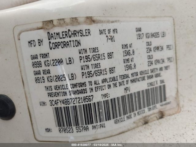 2002 CHRYSLER PT CRUISER 3C4FY48B72T210567 Photo 8