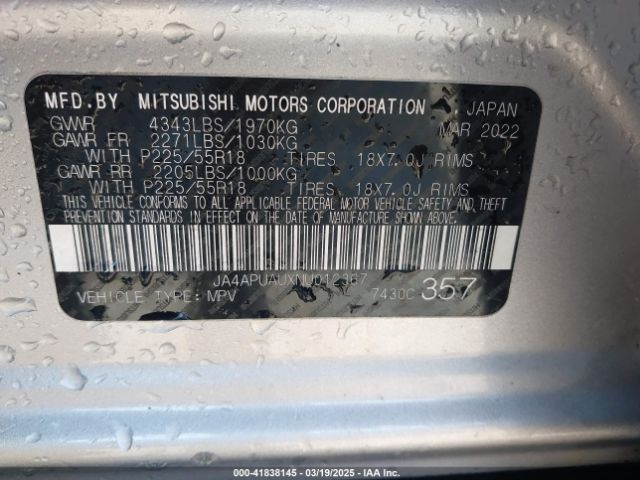 2022 MITSUBISHI OUTLANDER SPORT JA4APUAUXNU012367 Photo 8