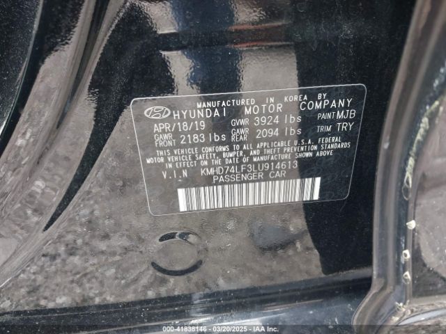 KMHD74LF3LU914613 Hyundai ELANTRA SE