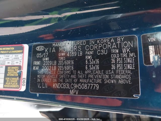 KNDCB3LC9H5087779 KIA NIRO LX