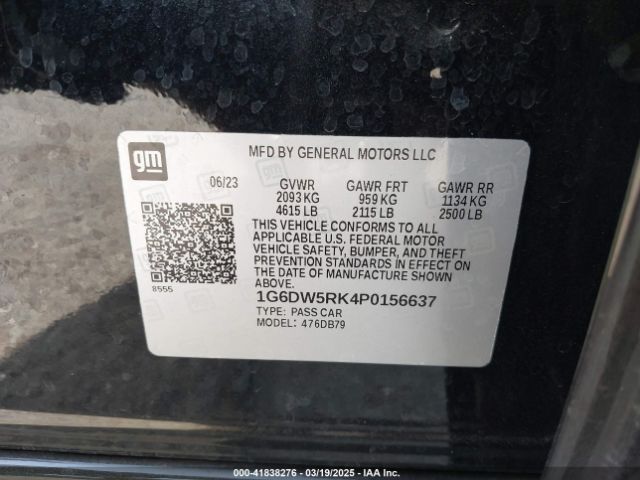 1G6DW5RK4P0156637 Cadillac CT5 LUXURY