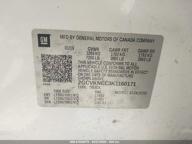 2GCVKNEC3K1160171 Chevrolet Silverado 1500 Ld Wt