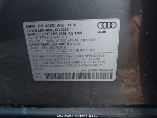 WA1EFCFS7FR006858 Audi Q3 2.0t Premium Plus
