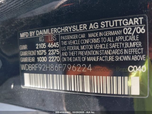 2006 MERCEDES-BENZ C 280 WDBRF92H86F796224 Photo 8