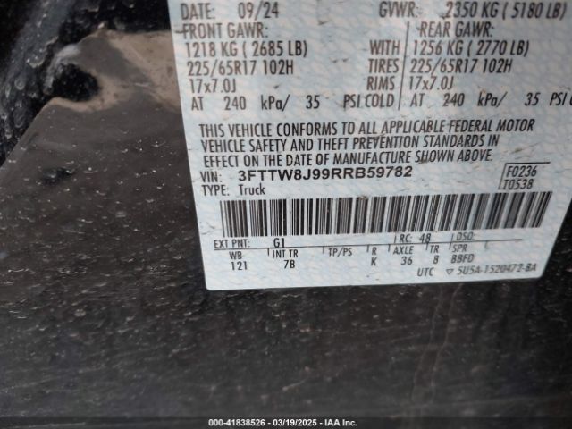 3FTTW8J99RRB59782 Ford Maverick Xlt