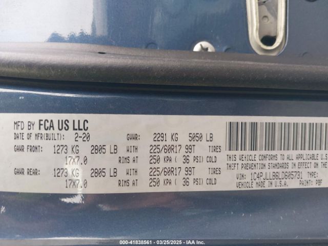 1C4PJLLB6LD605731 Jeep Cherokee Latitude Plus Fwd