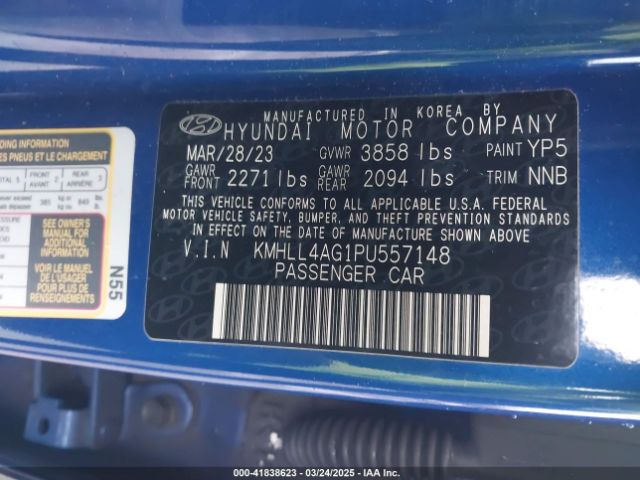 KMHLL4AG1PU557148 Hyundai ELANTRA SE