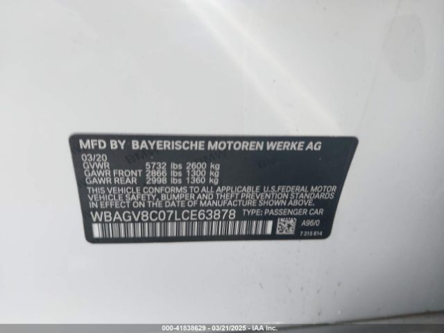 WBAGV8C07LCE63878 BMW M850i Gtan Coupe Xdrive