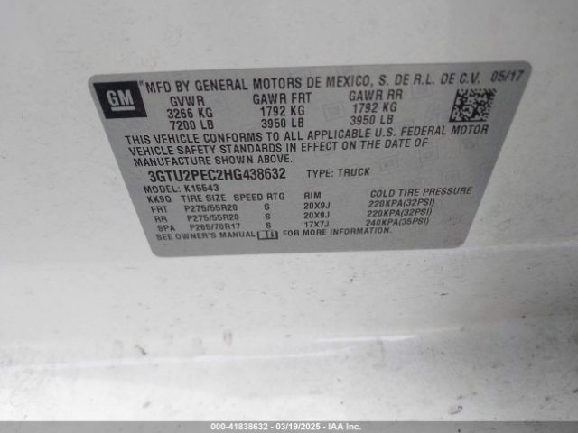 3GTU2PEC2HG438632 GMC Sierra 1500 Denali