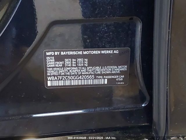 2016 BMW 750I WBA7F2C50GG420565 Photo 8