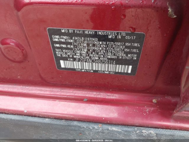 JF2GPANC5H8256314 Subaru Crosstrek 2.0i Limited