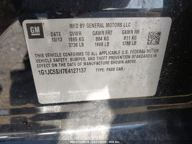 1G1JC5SH7E4127137 Chevrolet Sonic Lt Auto