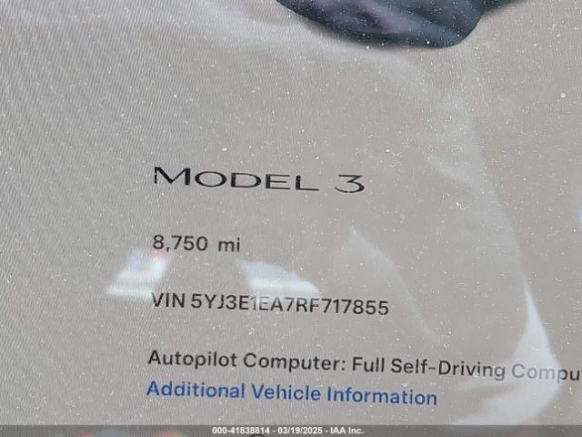 5YJ3E1EA7RF717855 Tesla Model 3 Long Range Dual Motor All-wheel Drive/rear-wheel Drive