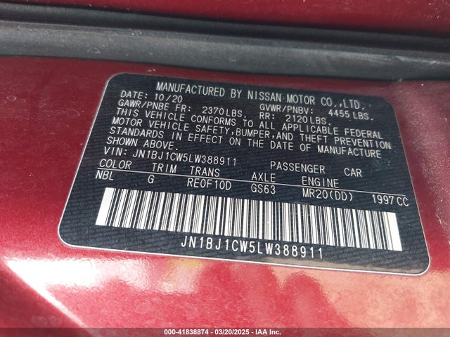 JN1BJ1CW5LW388911 Nissan Rogue Sport S Awd Xtronic Cvt