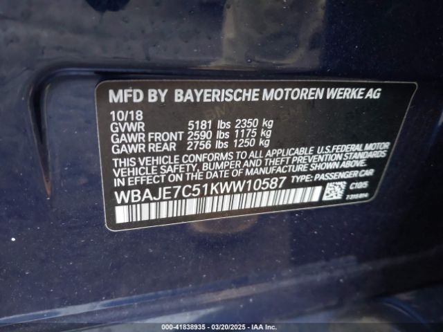 WBAJE7C51KWW10587 BMW 540i Xdrive
