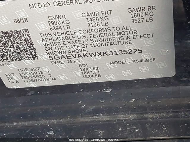 5GAEVAKWXKJ135225 Buick Enclave Awd Essence