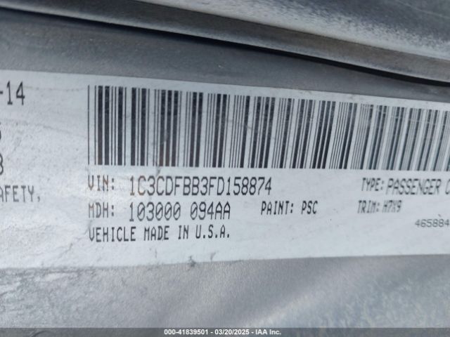 1C3CDFBB3FD158874 Dodge DART SXT