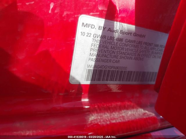 WUAG4DGY0PA903200 Audi RS 3