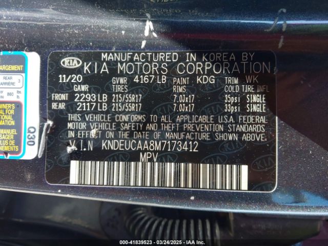 KNDEUCAA8M7173412 KIA SELTOS S