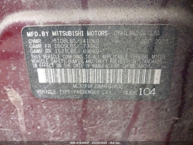 ML32FUFJ9MHF03800 Mitsubishi Mirage G4 Carbonite Edition/es/le