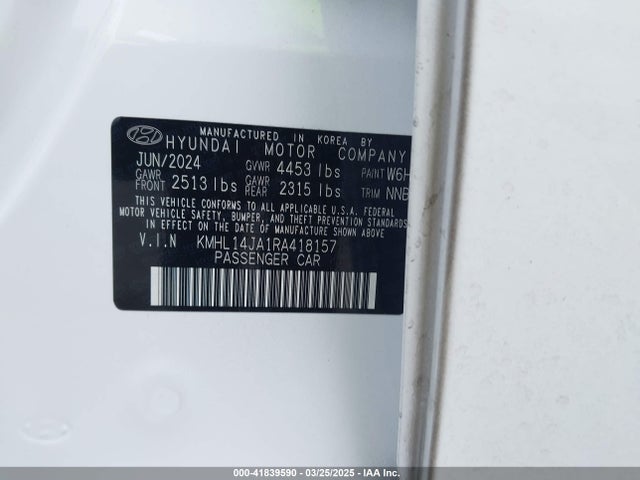 KMHL14JA1RA418157 Hyundai SONATA SEL