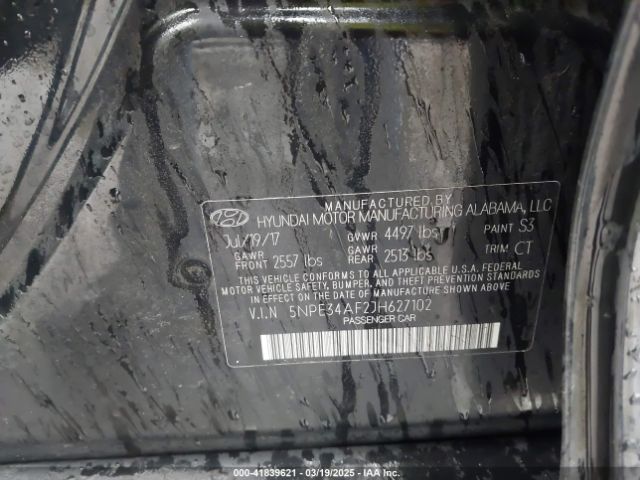 5NPE34AF2JH627102 Hyundai Sonata Sport