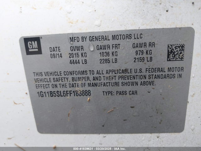 1G11B5SL6FF183888 Chevrolet MALIBU LS