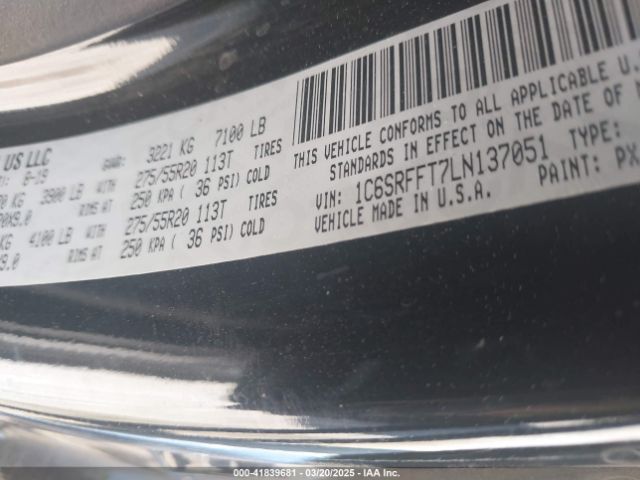 1C6SRFFT7LN137051 RAM 1500 Big Horn  4x4 5'7 Box