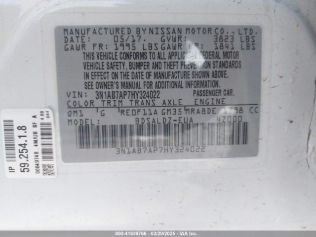 3N1AB7AP7HY324022 Nissan SENTRA SV