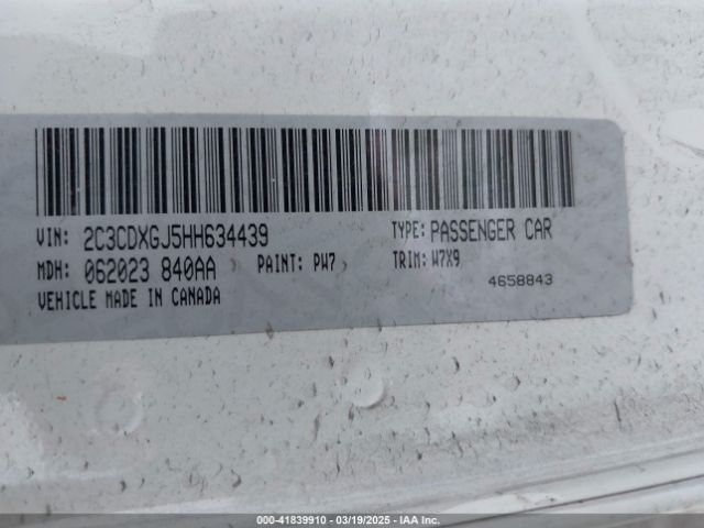 2C3CDXGJ5HH634439 Dodge Charger R/t Scat Pack Rwd