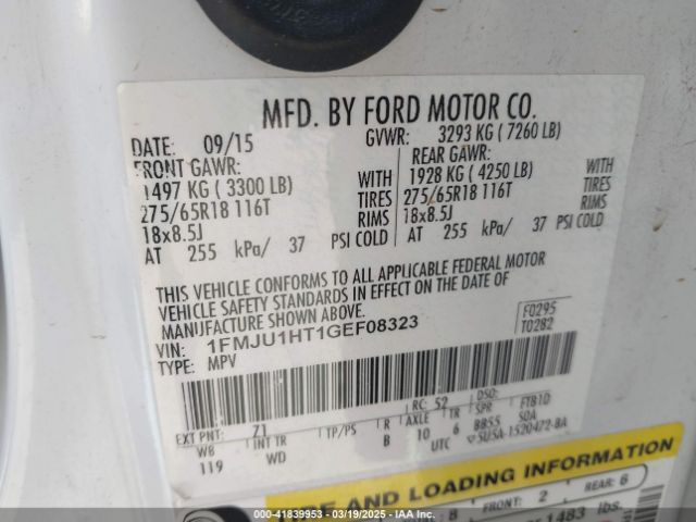 1FMJU1HT1GEF08323 Ford Expedition Xlt