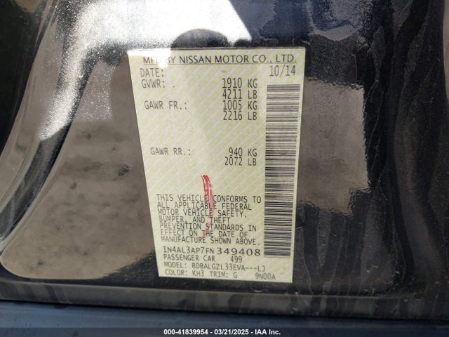 1N4AL3AP7FN349408 Nissan Altima 2.5 S