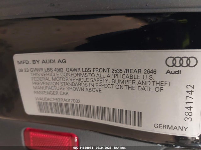 2024 AUDI A5 SPORTBACK WAUDACF52RA017082 Photo 8
