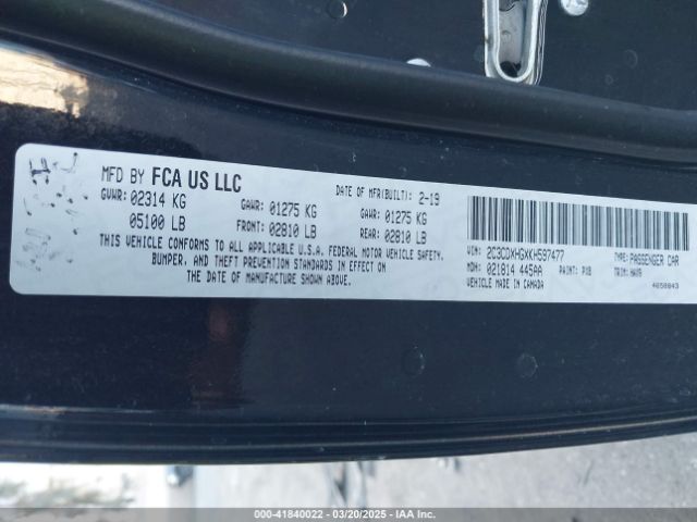 2C3CDXHGXKH597477 Dodge Charger Gt Rwd