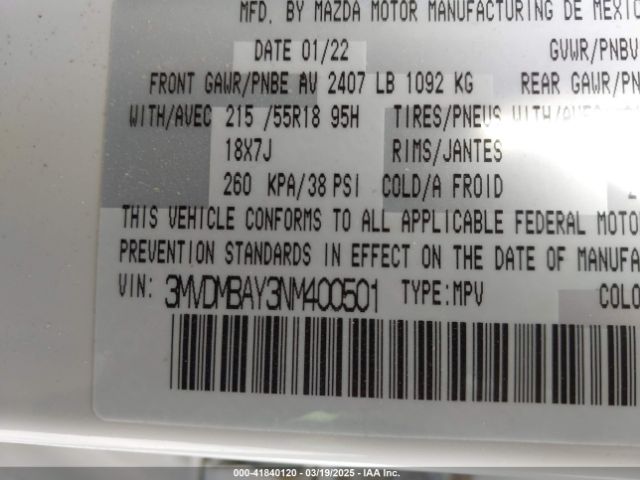 3MVDMBAY3NM400501 Mazda Cx-30 2.5 Turbo