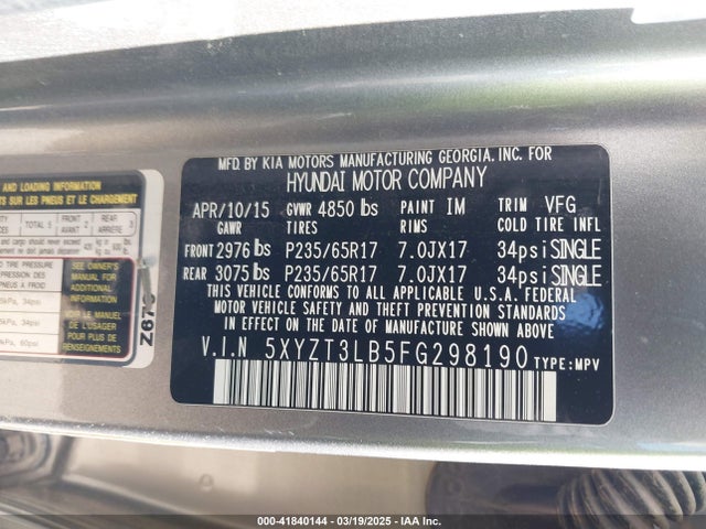 5XYZT3LB5FG298190 Hyundai Santa Fe Sport 2.4l