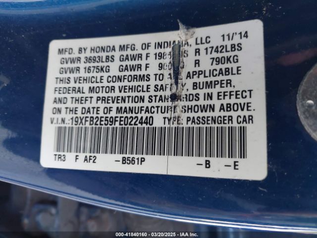 19XFB2E59FE022440 Honda Civic Lx