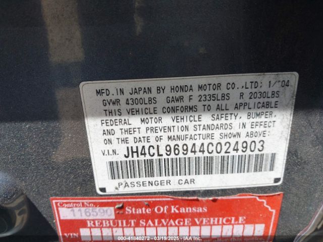 2004 ACURA TSX JH4CL96944C024903 Photo 8