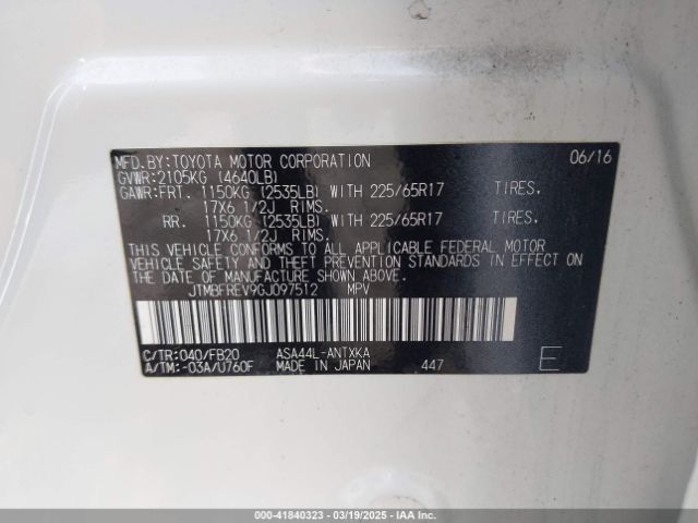 JTMBFREV9GJ097512 Toyota RAV4 LE