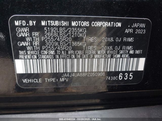 2023 MITSUBISHI OUTLANDER JA4J4UA88PZ050908 Photo 8