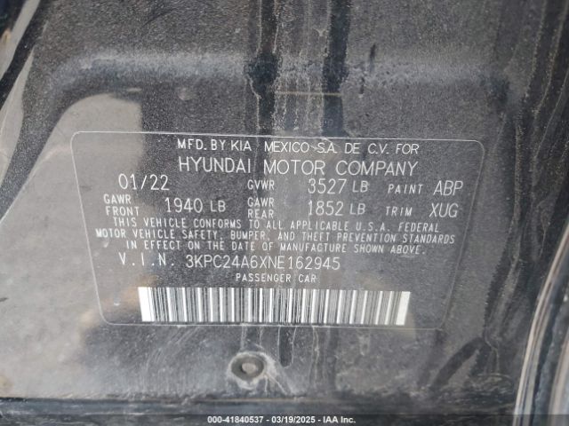 3KPC24A6XNE162945 Hyundai gamma ii