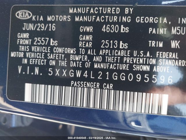 5XXGW4L21GG095596 KIA t-gdi theta ii
