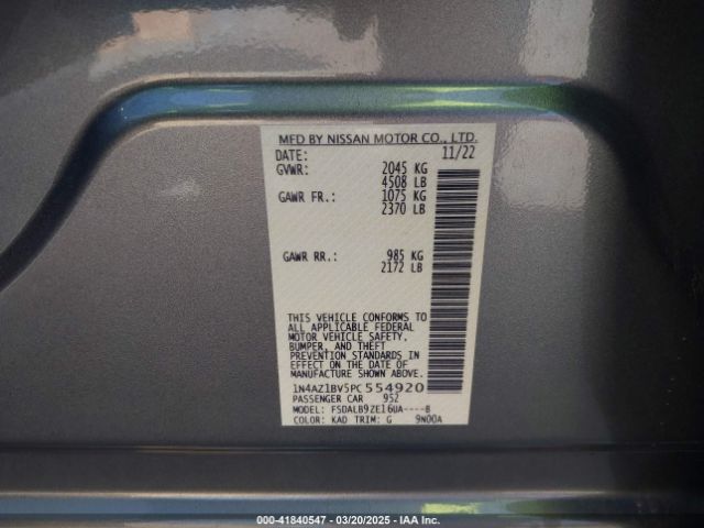 1N4AZ1BV5PC554920 Nissan Leaf S 40 Kwh