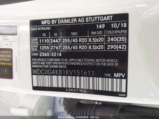 WDC0G4KB1KV151611 Mercedes-Benz Glc 300 4matic