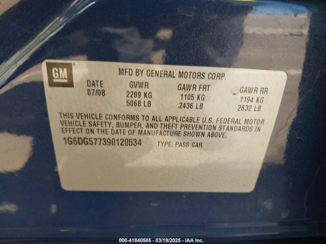 2009 CADILLAC CTS 1G6DG577390120534 Photo 8
